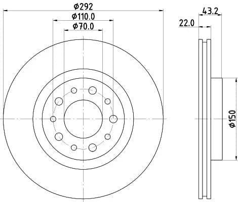 Mintex Brake Discs Rear Vented Set Of 2 MDC1994 292mm - image 3