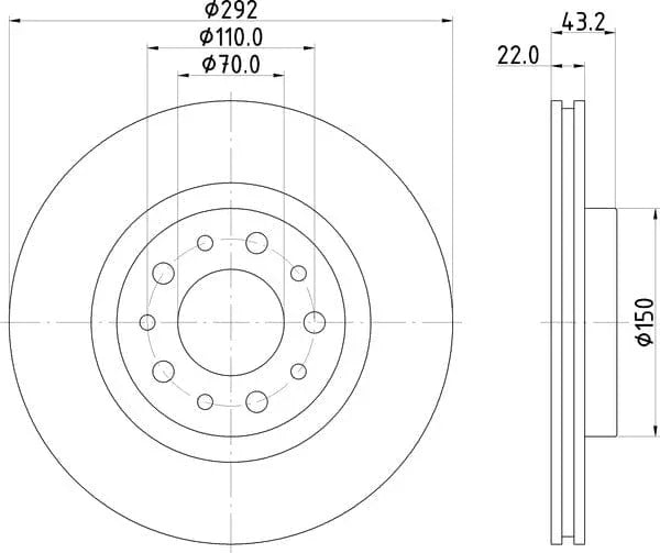 Mintex Brake Discs Rear Vented Set Of 2 MDC1994 292mm - image 4