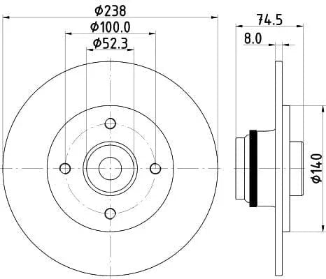 Mintex Brake Discs Rear Solid Set Of 2 MDC1997 238mm - image 3
