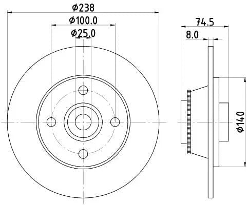 Mintex Brake Discs Rear Solid Set Of 2 MDC1998 238mm - image 3