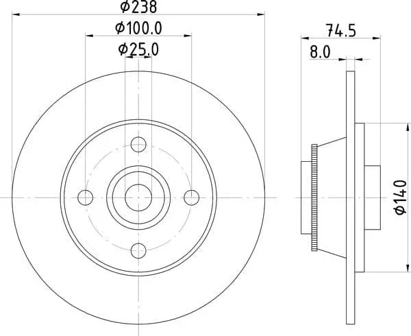 Mintex Brake Discs Rear Solid Set Of 2 MDC1998 238mm - image 4