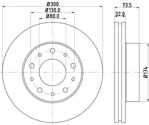 Mintex Brake Discs Front Vented Set Of 2 MDC2006 300mm - image 3