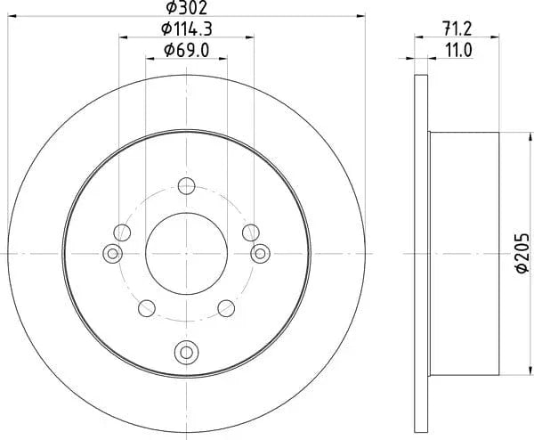 Mintex Brake Discs Rear Solid Set Of 2 MDC2012 302mm - image 4