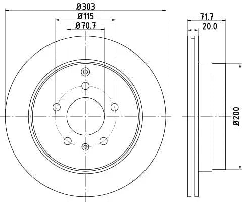 Mintex Brake Discs Rear Vented Set Of 2 MDC2020 303mm - image 3
