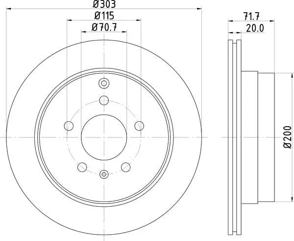 Mintex Brake Discs Rear Vented Set Of 2 MDC2020 303mm - image 4
