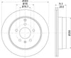 Mintex Brake Discs Rear Vented Set Of 2 MDC2020 303mm thumbnail