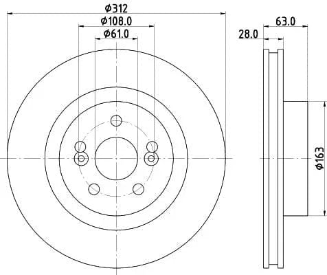 Mintex Brake Discs Front Vented Set Of 2 MDC2022 312mm - image 3