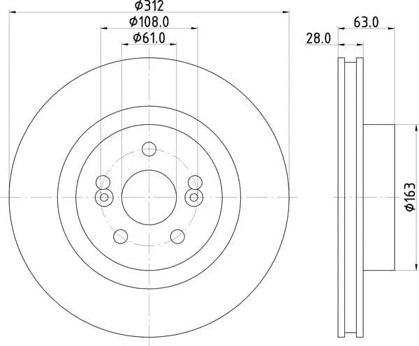Mintex Brake Discs Front Vented Set Of 2 MDC2022 312mm - image 4