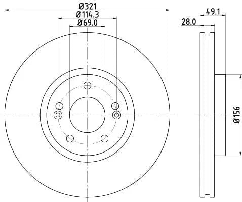 Mintex Brake Discs Front Vented Set Of 2 MDC2023 321mm - image 3