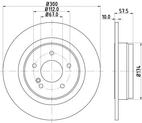 Mintex Brake Discs Rear Solid Set Of 2 MDC2025C 300mm - image 3