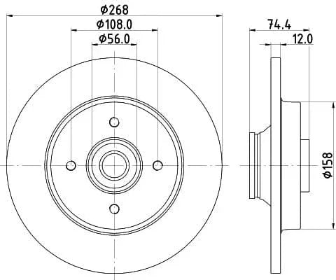 Mintex Brake Discs Rear Solid Set Of 2 MDC2030 268mm - image 3