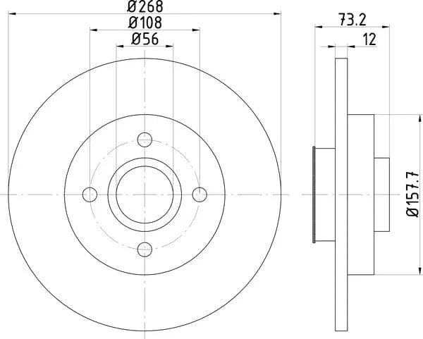 Mintex Brake Discs Rear Solid Set Of 2 MDC2030 268mm - image 4