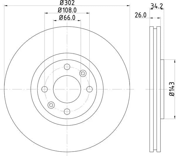Mintex Brake Discs Front Vented Set Of 2 MDC2032 302mm - image 4