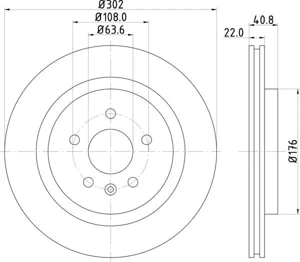 Mintex Brake Discs Rear Vented Set Of 2 MDC2034 302mm - image 4