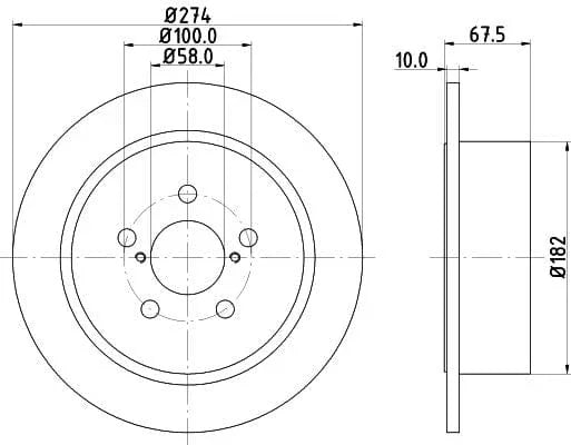 Mintex Brake Discs Rear Solid Set Of 2 MDC2036 274mm - image 3