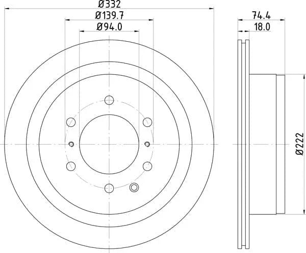 Mintex Brake Discs Rear Vented Set Of 2 MDC2038 332mm - image 4