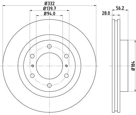 Mintex Brake Discs Front Vented Set Of 2 MDC2039 332mm - image 3