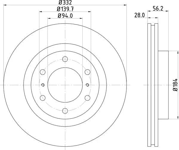 Mintex Brake Discs Front Vented Set Of 2 MDC2039 332mm - image 4
