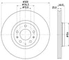 Mintex Brake Discs Front Vented Set Of 2 MDC2044 320mm thumbnail