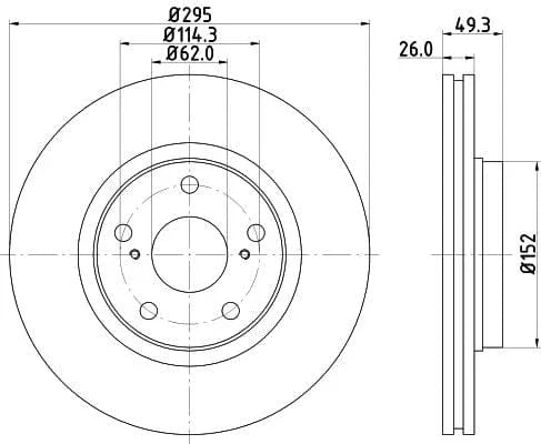 Mintex Brake Discs Front Vented Set Of 2 MDC2049C 295mm - image 3