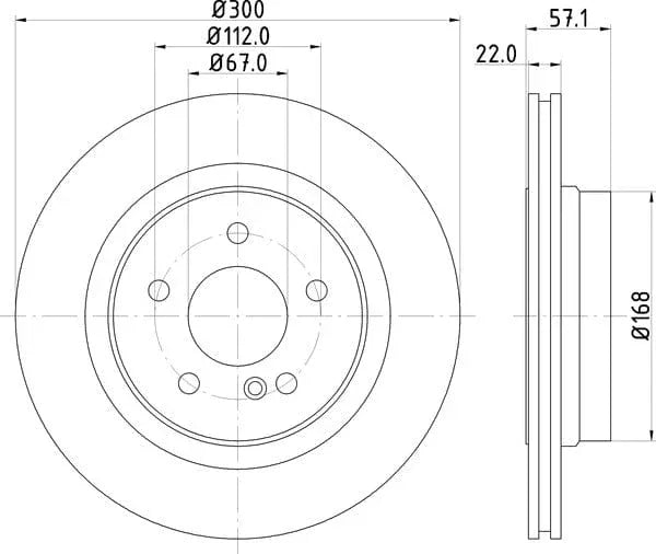 Mintex Brake Discs Rear Vented Set Of 2 MDC2051 300mm - image 4