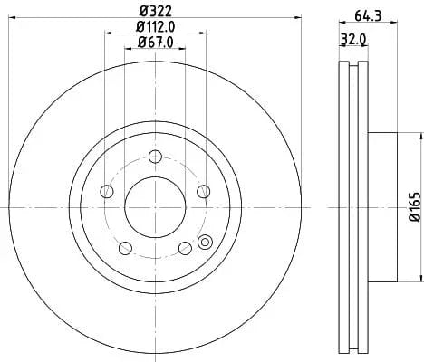 Mintex Brake Discs Front Vented Set Of 2 MDC2052 322mm - image 3