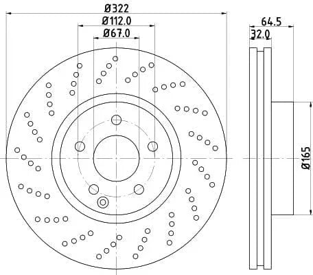 Mintex Brake Discs Front Perforated Vented Set Of 2 MDC2053 322mm - image 3