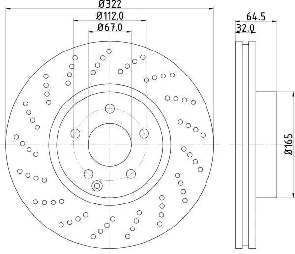 Mintex Brake Discs Front Perforated Vented Set Of 2 MDC2053 322mm - image 4