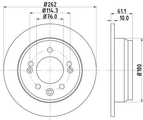 Mintex Brake Discs Rear Solid Set Of 2 MDC2055C 262mm - image 3