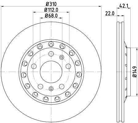 Mintex Brake Discs Rear Vented Set Of 2 MDC2063 310mm - image 3