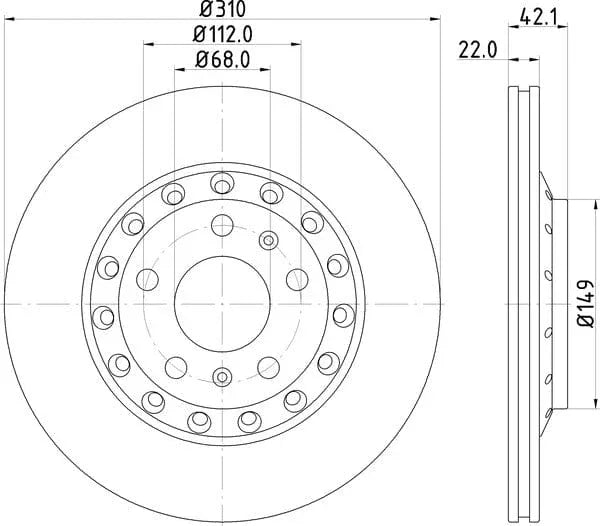 Mintex Brake Discs Rear Vented Set Of 2 MDC2063 310mm - image 4