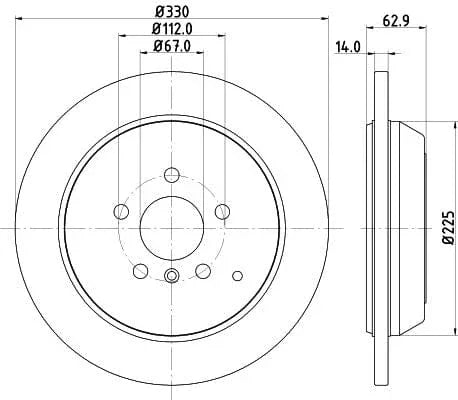 Mintex Brake Discs Rear Solid Set Of 2 MDC2066 330mm - image 3