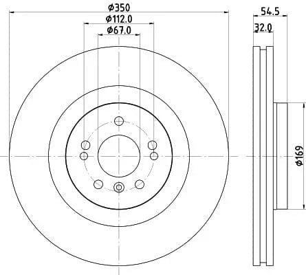 Mintex Brake Discs Front Vented Set Of 2 MDC2067 350mm - OEM Quality Replacement - image 3