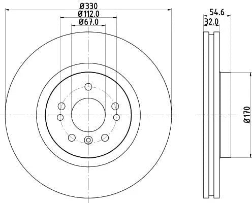 Mintex Brake Discs Front Vented Set Of 2 MDC2068 330mm - image 3