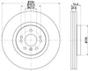 Mintex Brake Discs Front Vented Set Of 2 MDC2068 330mm thumbnail