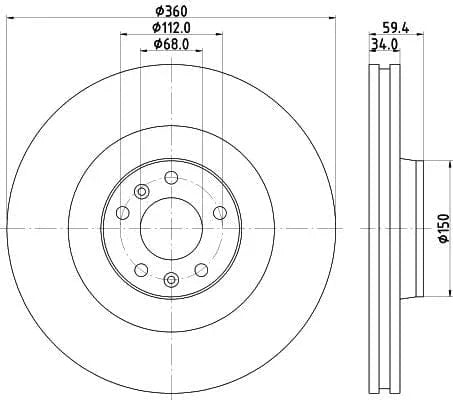 Mintex Brake Discs Front Vented Set Of 2 MDC2069 360mm - image 3