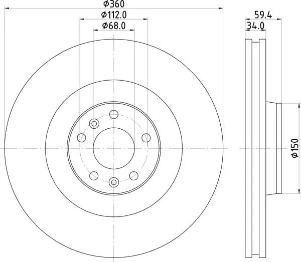 Mintex Brake Discs Front Vented Set Of 2 MDC2069 360mm - image 4