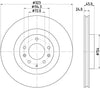 Mintex Brake Discs Front Vented Set Of 2 MDC2075 323mm thumbnail