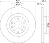 Mintex Brake Discs Front Vented Set Of 2 MDC2075 323mm thumbnail