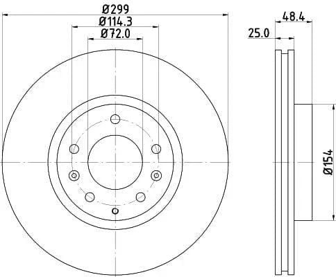 Mintex Brake Discs Front Vented Set Of 2 MDC2091 299mm - image 3