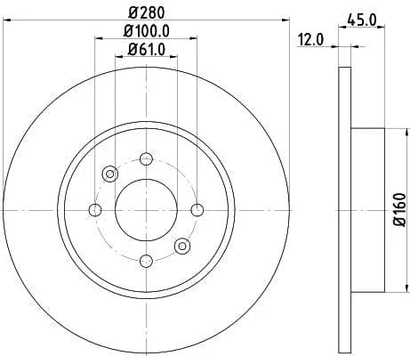 Mintex Brake Discs Rear Solid Set Of 2 MDC2094 280mm - image 3
