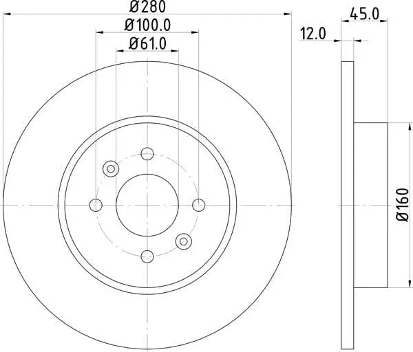 Mintex Brake Discs Rear Solid Set Of 2 MDC2094 280mm - image 4