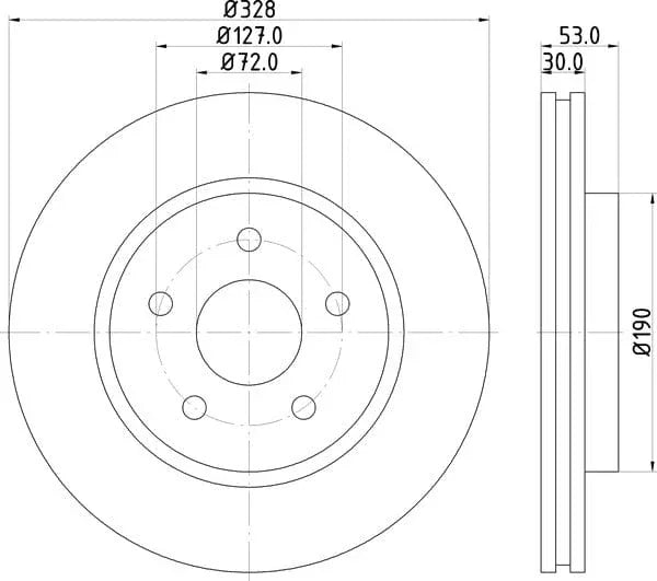 Mintex Brake Discs Front Vented Set Of 2 MDC2102 328mm - image 4