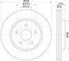 Mintex Brake Discs Front Vented Set Of 2 MDC2102 328mm thumbnail