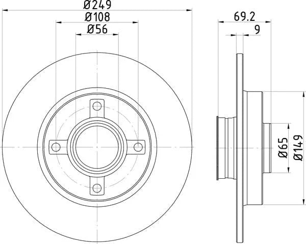 Mintex Brake Discs Rear Solid Set Of 2 MDC2121 249mm - image 4