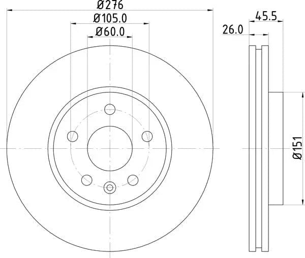 Mintex Brake Discs Front Vented Set Of 2 MDC2131 276mm - image 4
