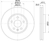 Mintex Brake Discs Front Vented Set Of 2 MDC2131 276mm thumbnail