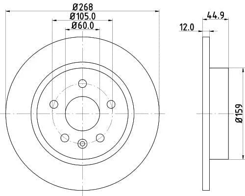 Mintex Brake Discs Rear Solid Set Of 2 MDC2132 268mm - image 3