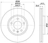 Mintex Brake Discs Front Vented Set Of 2 MDC2133 300mm thumbnail