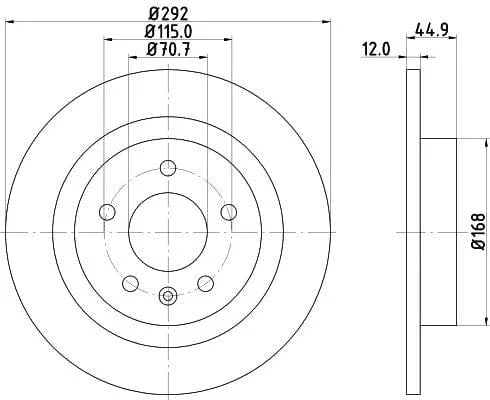 Mintex Brake Discs Rear Solid Set Of 2 MDC2134C 292mm - image 3
